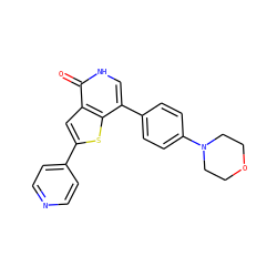 O=c1[nH]cc(-c2ccc(N3CCOCC3)cc2)c2sc(-c3ccncc3)cc12 ZINC000072176799