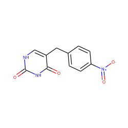 O=c1[nH]cc(Cc2ccc([N+](=O)[O-])cc2)c(=O)[nH]1 ZINC000013743510