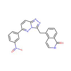 O=c1[nH]ccc2c(Cc3nnc4ccc(-c5cccc([N+](=O)[O-])c5)nn34)cccc12 ZINC000073165724