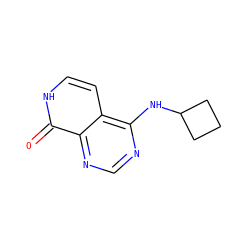 O=c1[nH]ccc2c(NC3CCC3)ncnc12 ZINC000096285230