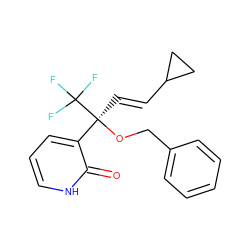 O=c1[nH]cccc1[C@](/C=C/C1CC1)(OCc1ccccc1)C(F)(F)F ZINC000005974550