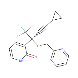 O=c1[nH]cccc1[C@](C#CC1CC1)(OCc1ccccn1)C(F)(F)F ZINC000005940632
