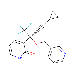 O=c1[nH]cccc1[C@](C#CC1CC1)(OCc1cccnc1)C(F)(F)F ZINC000005932829