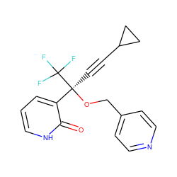 O=c1[nH]cccc1[C@](C#CC1CC1)(OCc1ccncc1)C(F)(F)F ZINC000005932830