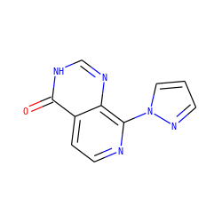O=c1[nH]cnc2c(-n3cccn3)nccc12 ZINC000653726704