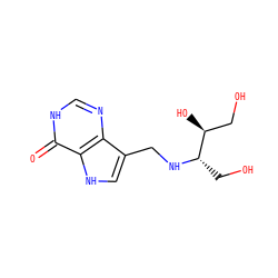 O=c1[nH]cnc2c(CN[C@@H](CO)[C@@H](O)CO)c[nH]c12 ZINC000042891451
