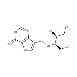 O=c1[nH]cnc2c(CN[C@H](CO)[C@@H](O)CO)c[nH]c12 ZINC000042891349