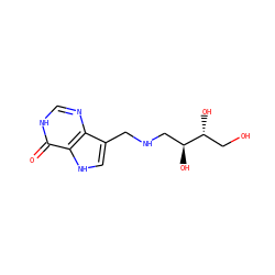 O=c1[nH]cnc2c(CNC[C@H](O)[C@H](O)CO)c[nH]c12 ZINC000040951025