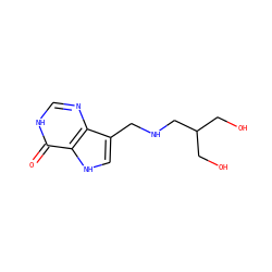 O=c1[nH]cnc2c(CNCC(CO)CO)c[nH]c12 ZINC000040949808