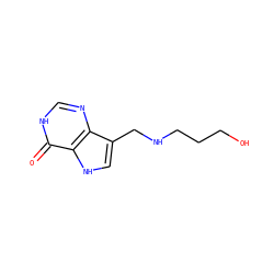O=c1[nH]cnc2c(CNCCCO)c[nH]c12 ZINC000040421314