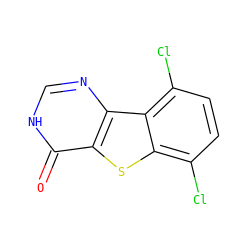 O=c1[nH]cnc2c1sc1c(Cl)ccc(Cl)c12 ZINC000044717144