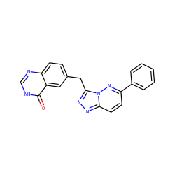 O=c1[nH]cnc2ccc(Cc3nnc4ccc(-c5ccccc5)nn34)cc12 ZINC000139674769