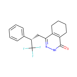 O=c1[nH]nc(C[C@@H](c2ccccc2)C(F)(F)F)c2c1CCCC2 ZINC000167024830