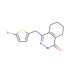 O=c1[nH]nc(Cc2ccc(Br)s2)c2c1CCCC2 ZINC000167711383