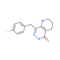 O=c1[nH]nc(Cc2ccc(F)cc2)c2c1CCCN2 ZINC000084729800