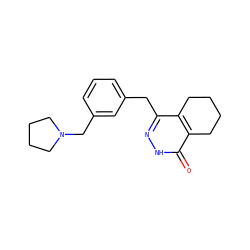 O=c1[nH]nc(Cc2cccc(CN3CCCC3)c2)c2c1CCCC2 ZINC000167299033