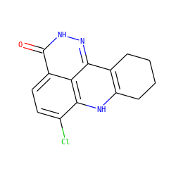 O=c1[nH]nc2c3c([nH]c4c(Cl)ccc1c24)CCCC3 ZINC000150097913