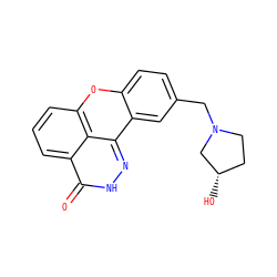 O=c1[nH]nc2c3cc(CN4CC[C@H](O)C4)ccc3oc3cccc1c32 ZINC000034658881