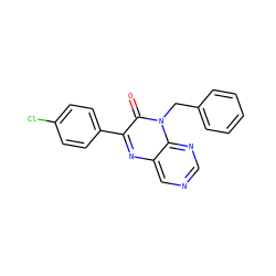 O=c1c(-c2ccc(Cl)cc2)nc2cncnc2n1Cc1ccccc1 ZINC000004238506