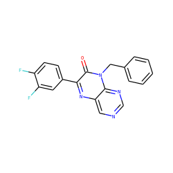 O=c1c(-c2ccc(F)c(F)c2)nc2cncnc2n1Cc1ccccc1 ZINC000004238512