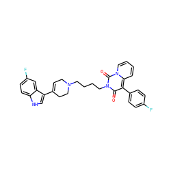 O=c1c(-c2ccc(F)cc2)c2ccccn2c(=O)n1CCCCN1CC=C(c2c[nH]c3ccc(F)cc23)CC1 ZINC000299859472