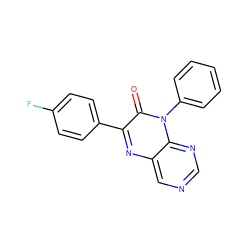 O=c1c(-c2ccc(F)cc2)nc2cncnc2n1-c1ccccc1 ZINC000004238644