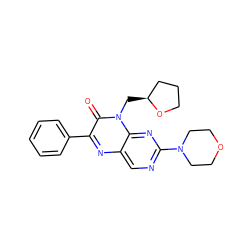 O=c1c(-c2ccccc2)nc2cnc(N3CCOCC3)nc2n1C[C@H]1CCCO1 ZINC000004238830