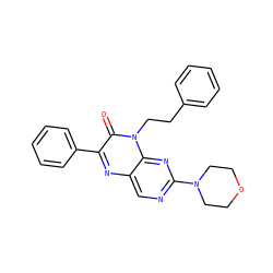 O=c1c(-c2ccccc2)nc2cnc(N3CCOCC3)nc2n1CCc1ccccc1 ZINC000004238918