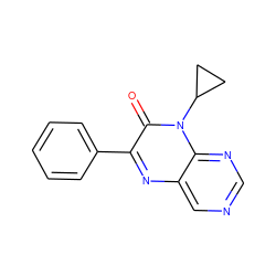 O=c1c(-c2ccccc2)nc2cncnc2n1C1CC1 ZINC000004238545