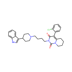 O=c1c(-c2ccccc2Cl)c2n(c(=O)n1CCCCN1CCC(c3c[nH]c4ccccc34)CC1)CCCC2 ZINC000045286009