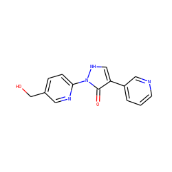 O=c1c(-c2cccnc2)c[nH]n1-c1ccc(CO)cn1 ZINC000200990974