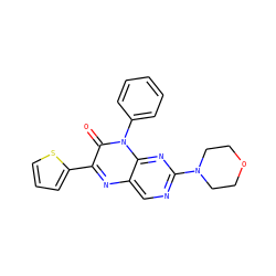 O=c1c(-c2cccs2)nc2cnc(N3CCOCC3)nc2n1-c1ccccc1 ZINC000004238690