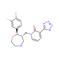 O=c1c(-c2nnn[nH]2)cccn1C[C@@H]1CNCCO[C@H]1c1ccc(Cl)c(F)c1 ZINC000115735921