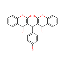 O=c1c(C(c2ccc(O)cc2)c2c(O)oc3ccccc3c2=O)c(O)oc2ccccc12 ZINC000005835069