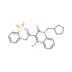 O=c1c(C2=NS(=O)(=O)c3ccccc3N2)c(O)c2ccccc2n1CC1CCCC1 ZINC000101077805