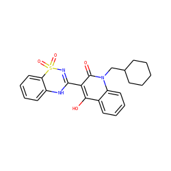 O=c1c(C2=NS(=O)(=O)c3ccccc3N2)c(O)c2ccccc2n1CC1CCCCC1 ZINC000101037776