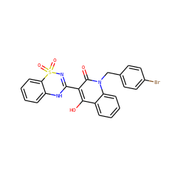 O=c1c(C2=NS(=O)(=O)c3ccccc3N2)c(O)c2ccccc2n1Cc1ccc(Br)cc1 ZINC000101035990