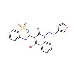 O=c1c(C2=NS(=O)(=O)c3ccccc3N2)c(O)c2ccccc2n1NCc1ccoc1 ZINC000101007612