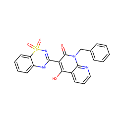 O=c1c(C2=NS(=O)(=O)c3ccccc3N2)c(O)c2cccnc2n1Cc1ccccc1 ZINC000101006311