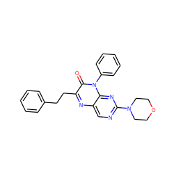 O=c1c(CCc2ccccc2)nc2cnc(N3CCOCC3)nc2n1-c1ccccc1 ZINC000004238871