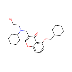O=c1c(CN(CCO)C2CCCCC2)coc2cccc(OCC3CCCCC3)c12 ZINC000095561246