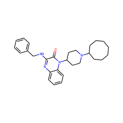 O=c1c(NCc2ccccc2)nc2ccccc2n1C1CCN(C2CCCCCCC2)CC1 ZINC000114711689