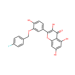 O=c1c(O)c(-c2ccc(O)c(OCc3ccc(F)cc3)c2)oc2cc(O)cc(O)c12 ZINC000169353087
