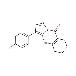 O=c1c2c([nH]c3c(-c4ccc(Cl)cc4)cnn13)CCCC2 ZINC000100642519