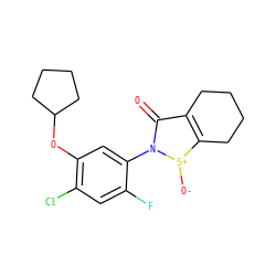 O=c1c2c([s+]([O-])n1-c1cc(OC3CCCC3)c(Cl)cc1F)CCCC2 ZINC000299848227