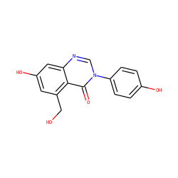 O=c1c2c(CO)cc(O)cc2ncn1-c1ccc(O)cc1 ZINC000013685480