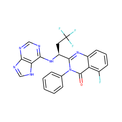 O=c1c2c(F)cccc2nc([C@H](CC(F)(F)F)Nc2ncnc3nc[nH]c23)n1-c1ccccc1 ZINC000218570491