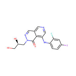 O=c1c2c(Nc3ccc(I)cc3F)cncc2cnn1C[C@H](O)CO ZINC000169337242