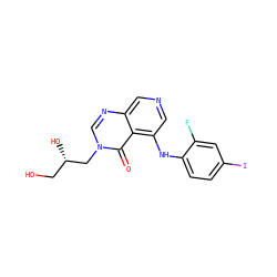 O=c1c2c(Nc3ccc(I)cc3F)cncc2ncn1C[C@@H](O)CO ZINC000169337236