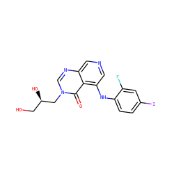 O=c1c2c(Nc3ccc(I)cc3F)cncc2ncn1C[C@H](O)CO ZINC000169337235